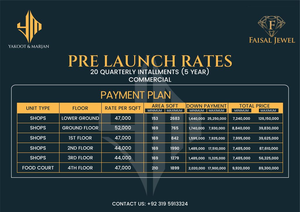 Faisal Jewel Updated Payment Plan